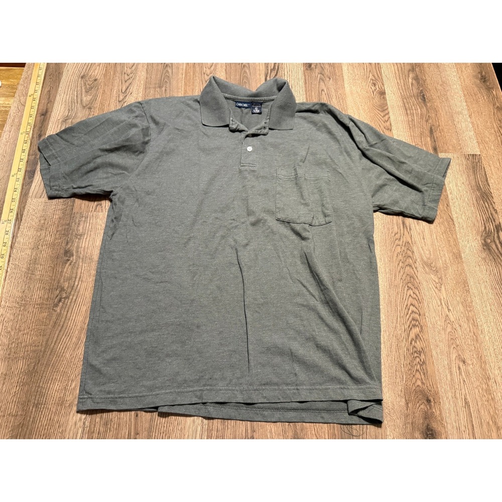 Cherokee Polo Shirt Mens XL Gray Adult Short Sleeve Pocket Casual Good Used